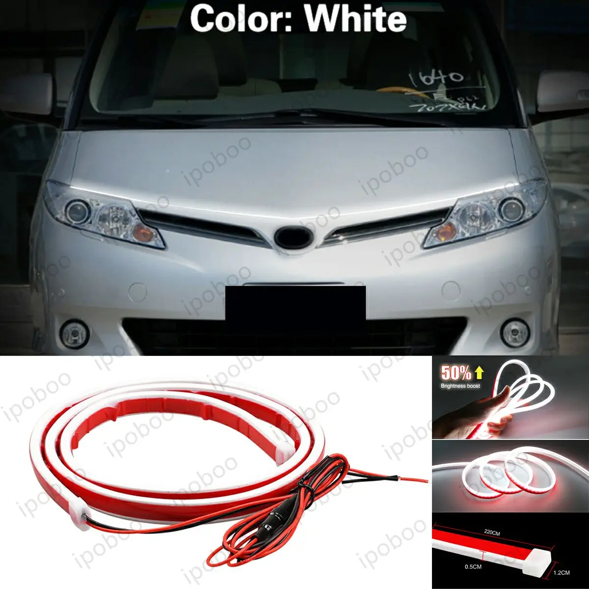 

86" LED Hood Light Strip For Toyota Previa XR50 04-19 Flexible Dynamic Scan Start Up Hoodbeam Kit Engine Cover Decoration Light