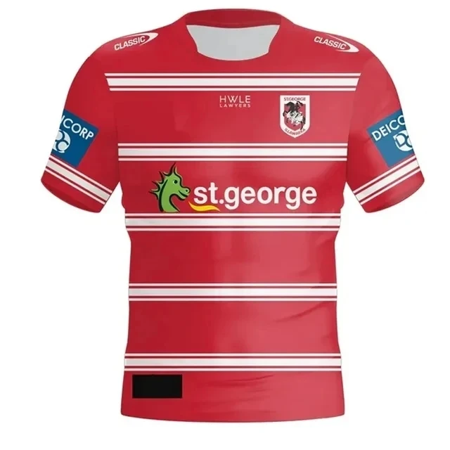 2024 St George illawara Dragons Home / Away/Polo/canotta Rugby Jersey-taglia uomo: S-5XL (stampa numero nome personalizzato)