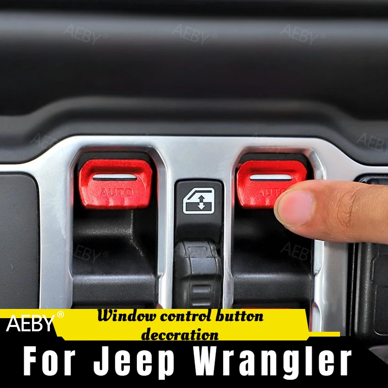 

For Jeep Wrangler 2018-2023 Window switch control button cover decorative parts,Button protective cover,interior accessories