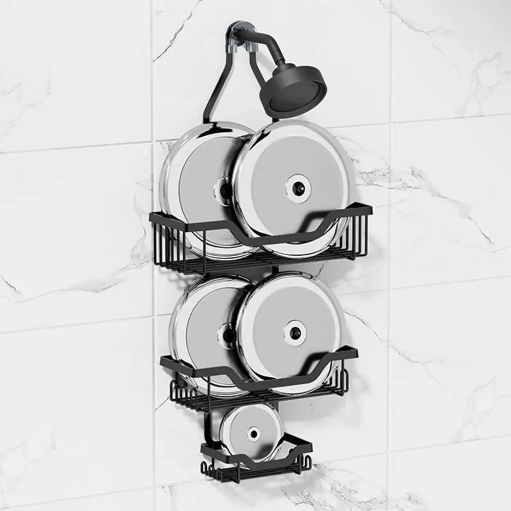 

Anti-rust Shower Rack Hollow Out Shower Caddy with Quick Drainage Anti-rust Features for Bathroom Storage Organization Hanging