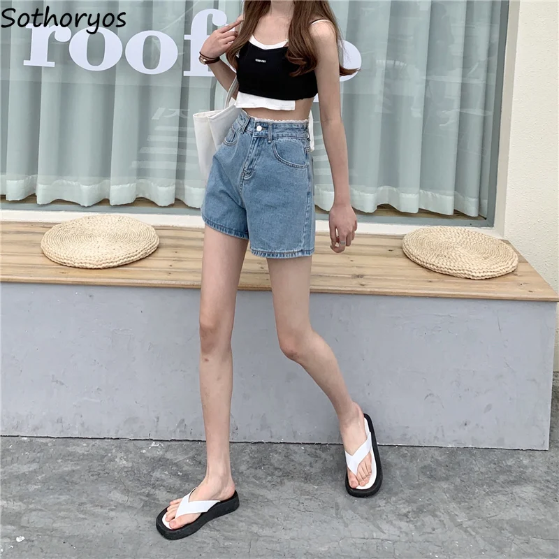 Wide Leg Shorts Women Denim Loose Girlish Lace Fashion Summer Streetwear Washed All-match Y2k Sexy Classic Korean Style Clothing