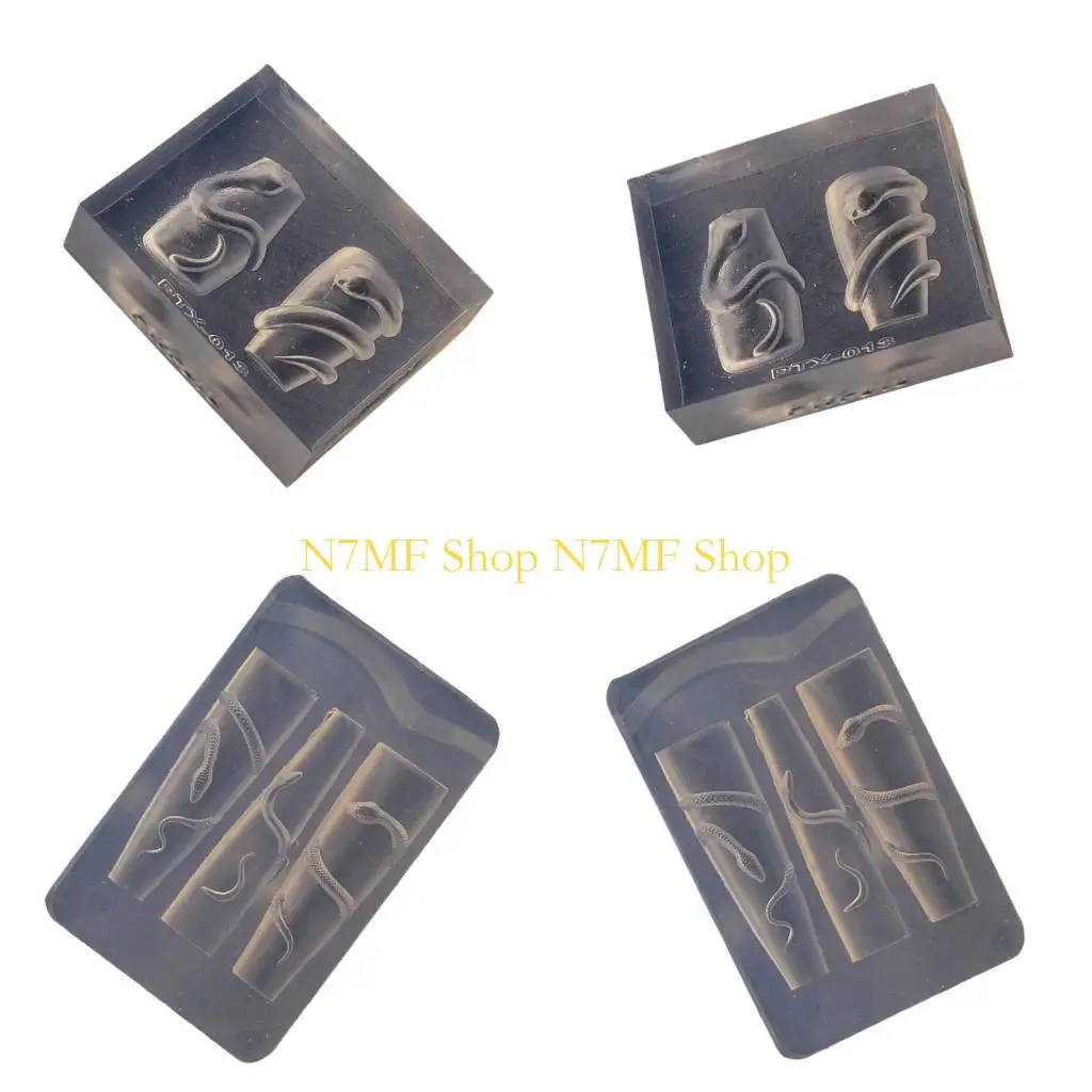 

N7MF Snake Resin Carving Molds Snake Stamping Stencils Jewelry Casting Supplies