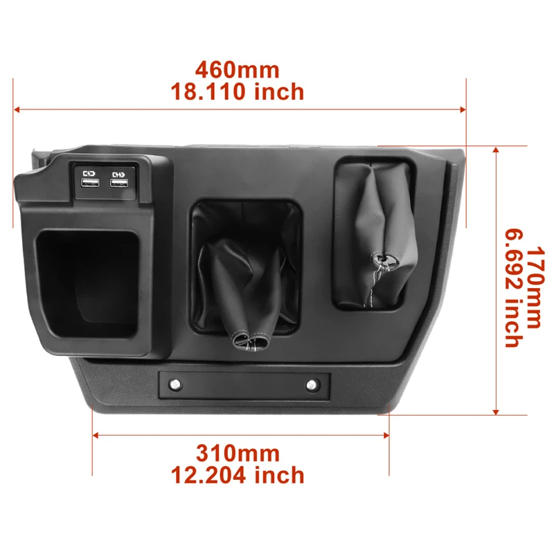 For Toyota Land Cruiser 70 Series LC70 LC76 LC79 FJ70 FJ76 FJ79 Car Interior Centre Console Storage Box Cover Trim USB Charger