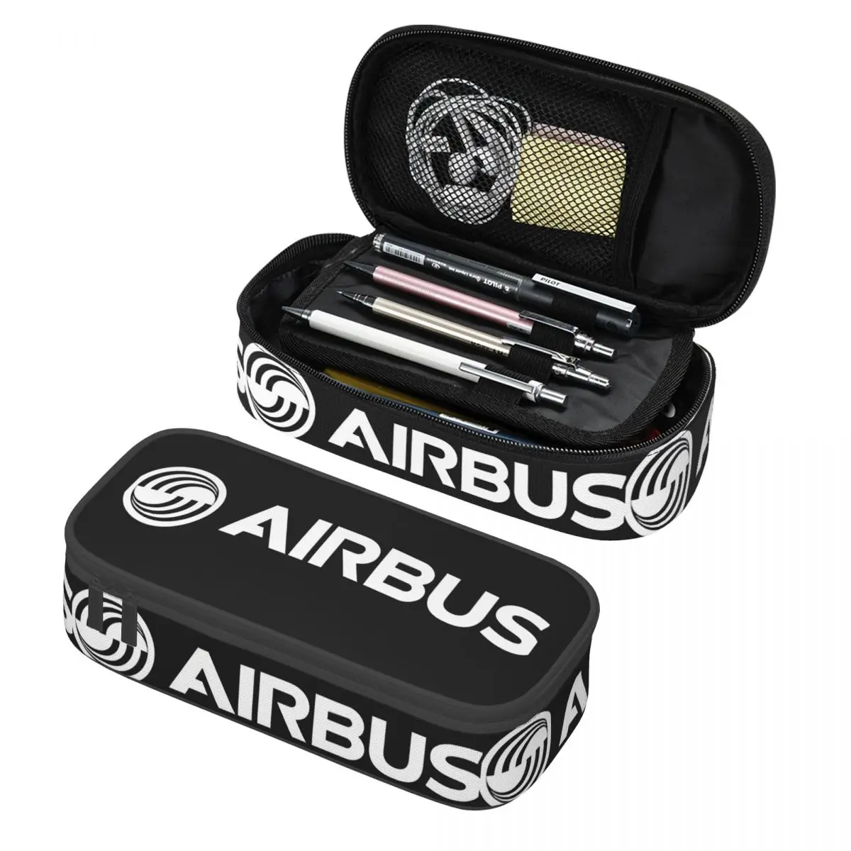 

Airbus Logo White Pencil Case Pen Holder Storage Stationery Supplies Big Capacity Pen Box Pencil Bag for Kids