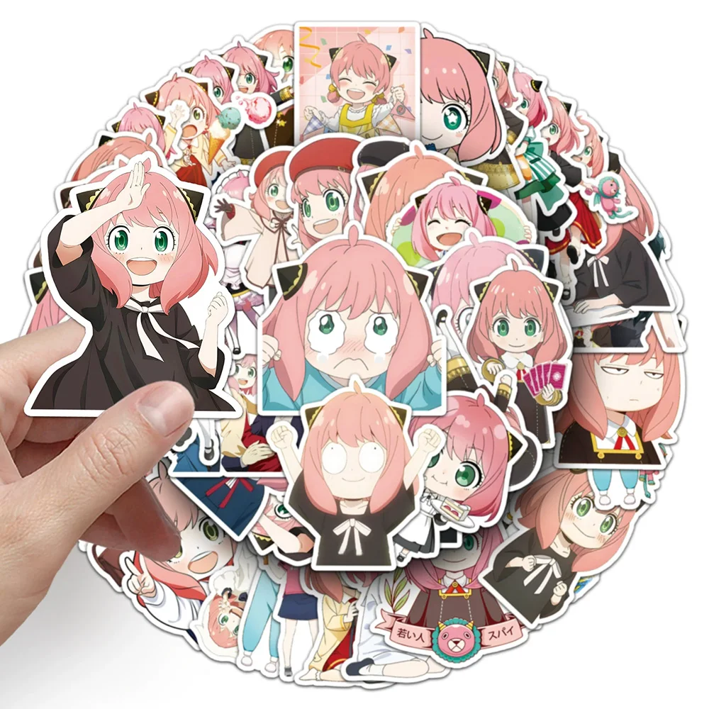 10/30/50pcs Anya Forger Anime SPY×FAMILY Stickers Waterdichte Graffiti DIY Notebook Telefoon Gitaar Fiets Leuke cartoon Meisje Decals