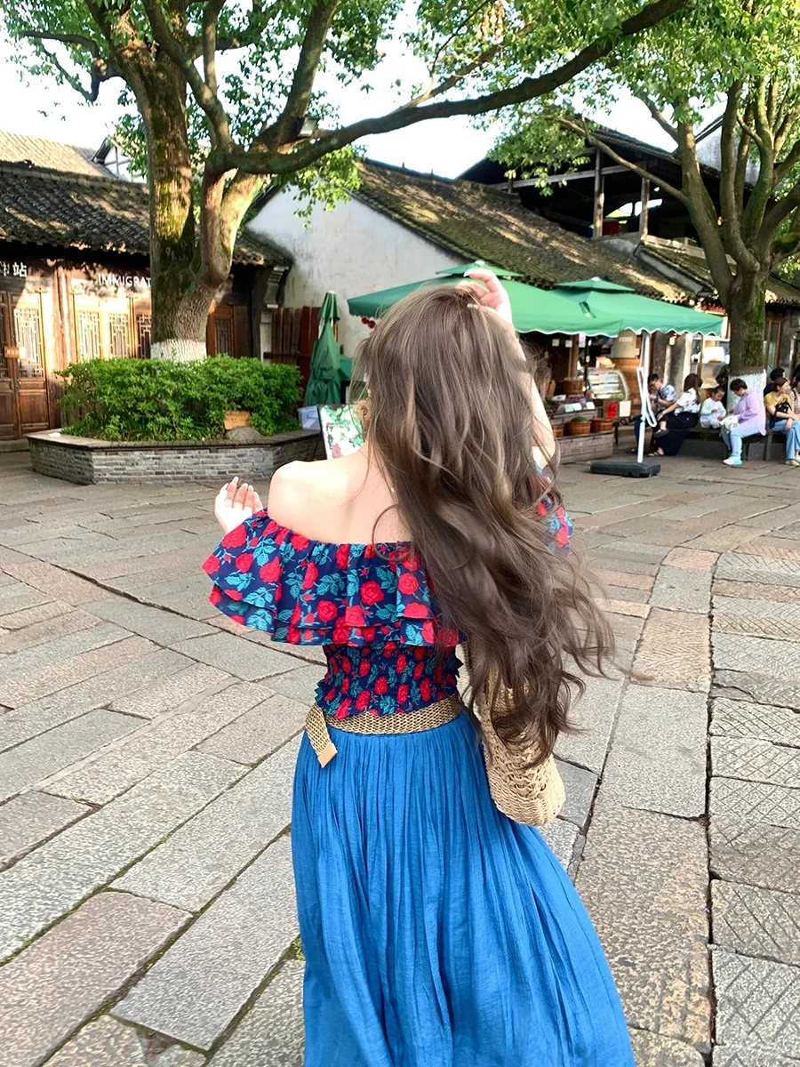 

Hungerlababy летние каникулы длинные юбки F-длины для похудения юбки трапециевидной формы с высокой талией дышащие повседневные юбки Лонг:...