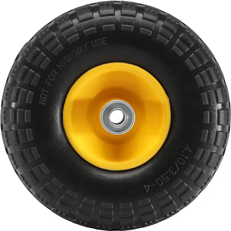 

Solid PU Run-Flat Tire Wheel 10" 2-Pack 400 lbs Dynamic Load 450 lbs Static Load Flat Free Tubeless Tires and Wheels for Hand T