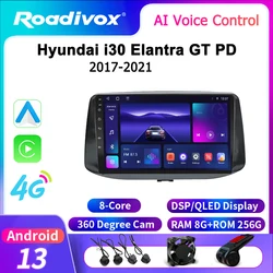 roadivox Android car radio for Hyundai i30 Elantra GT PD 2017 2021 stereo GPS Navigation video Multimedia Player tape recorder