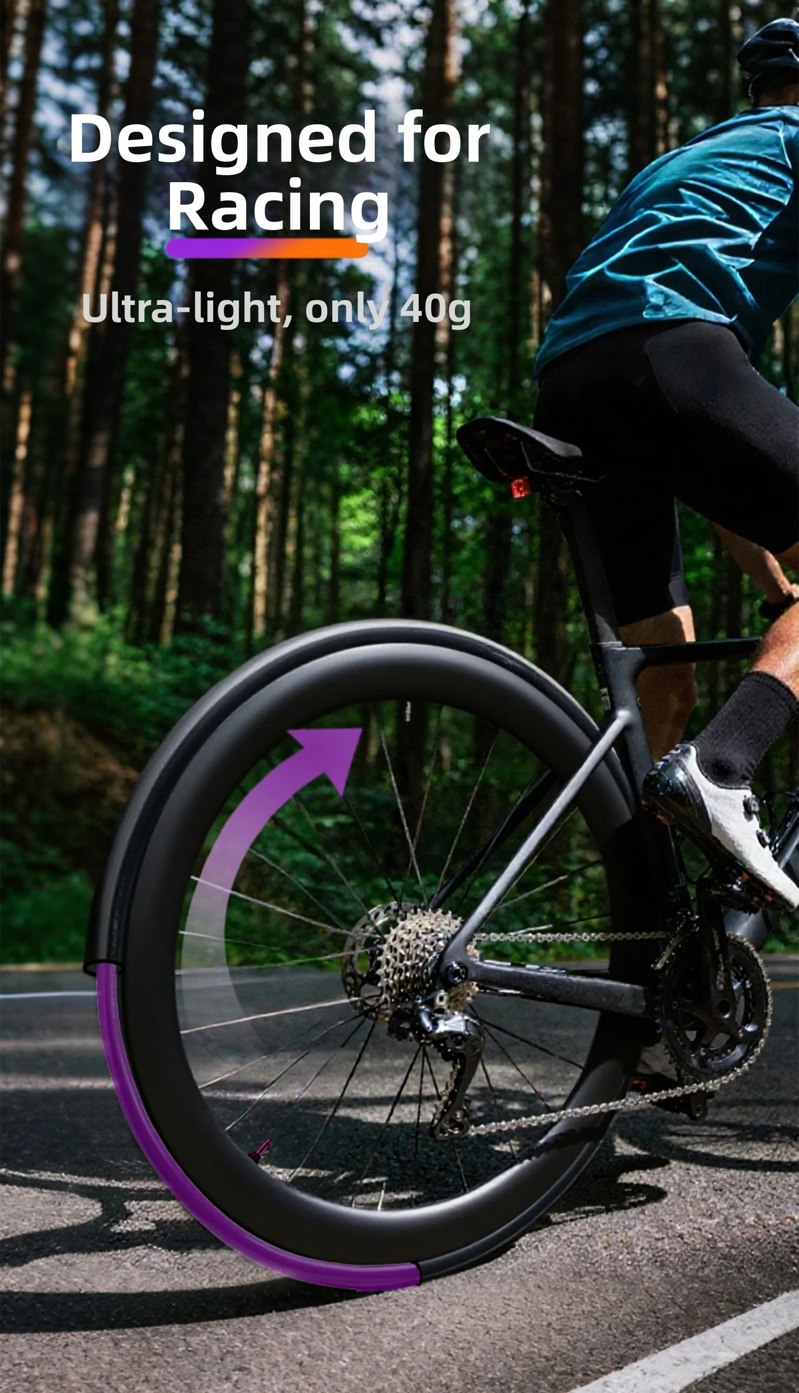 OFFBONDAGE Ultraleichter TPU-Fahrradschlauch 30 g 700 x 18–32 °C, Rennrad-Material, Reifen, 45/65/85 mm Länge, französische Ventildüse – Detail 4