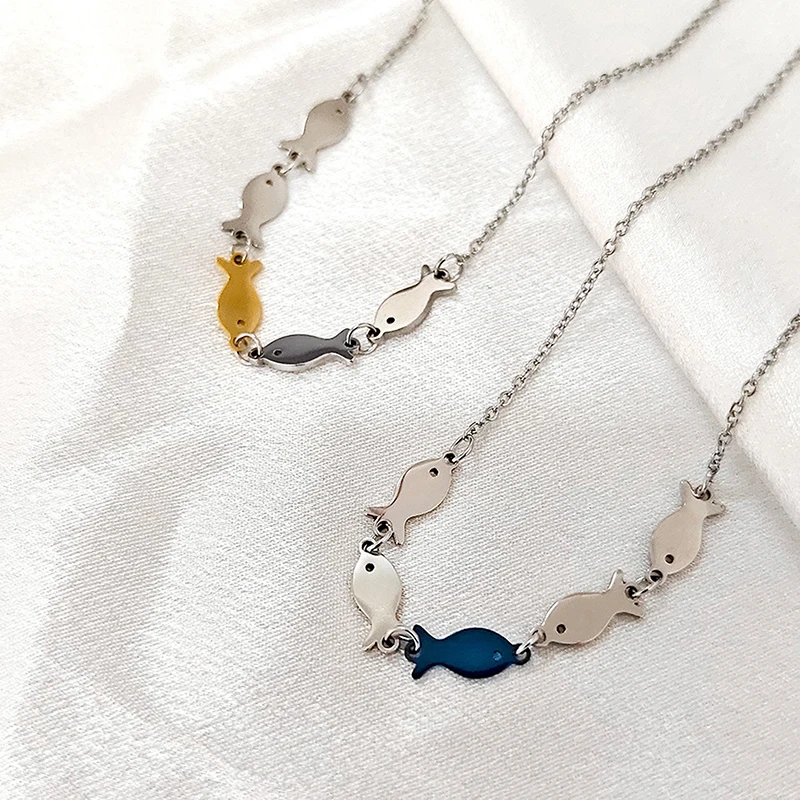 Blue Fish Pendant Bracelet Necklace For Women Friendship Beach Femme Accessories Charm Bracelet Popular Jewelry Gift