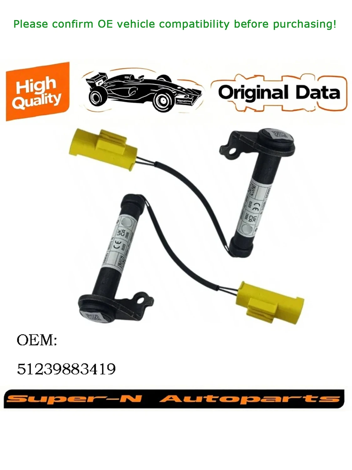 

2 шт. OE # 51239883419 Высококачественный датчик-привод активного капота (активного капота) для BMW U11 U12