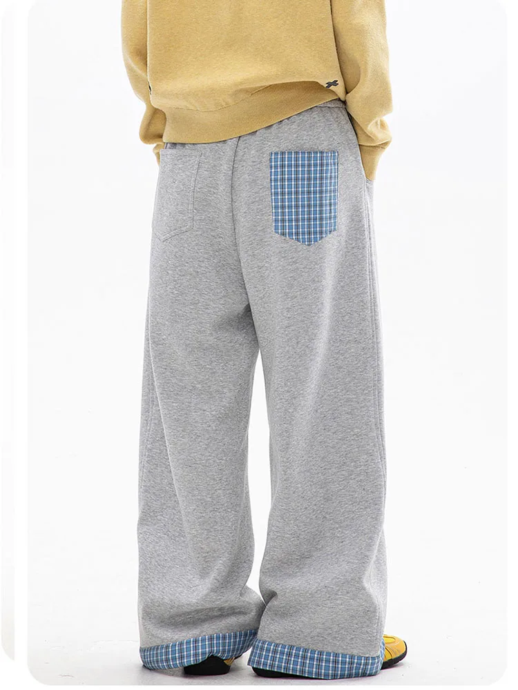 Damen-Jogginghose mit Kordelzug, kariert, Spleißen, Patchwork