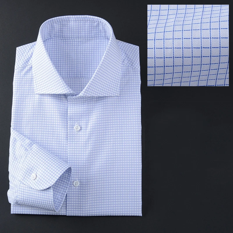 

Men's Slim Fit Windsor Collar Shirt - High Count Long Staple Cotton British Business Elite Custom Long Sleeve