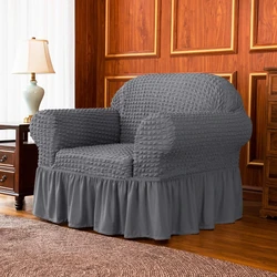 Single Seater Sofa Seater Seersucker Slipcover with Skirt Universal Stretch Sofa Couch Slipcover Easy Fitted Furniture Protector