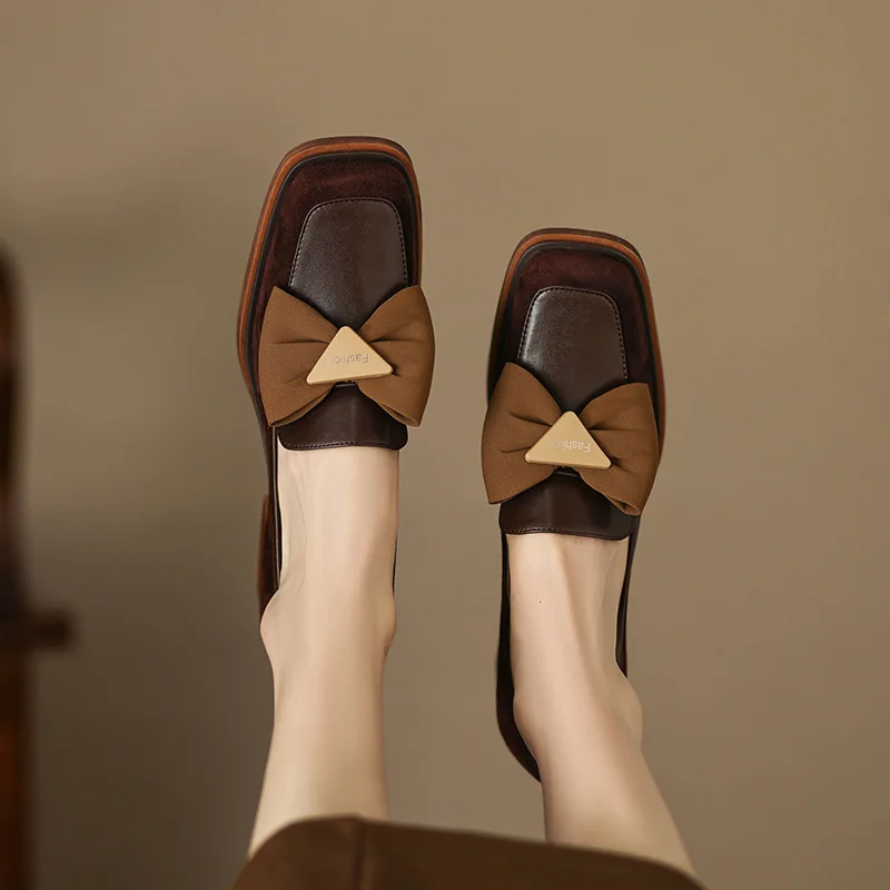 New Women Shoes Autumn Fashion Pumps Bow High Heels Loafers Party Shoes Sexy Pumps PU Leather Oxford Zapatos Ladies Shoes A