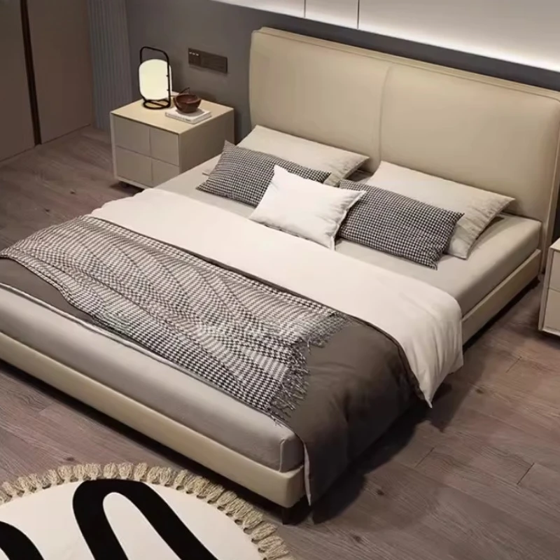 

Modern Minimalist Bed Luxury Headboards Single Bedroom European Simple Bed Design Double Letto Matrimoniale Unique Furniture