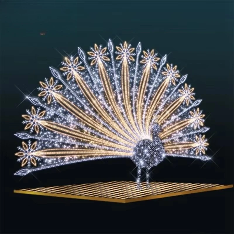 زينة عيد الميلاد الطاووس أدى ضوء عزر 3D