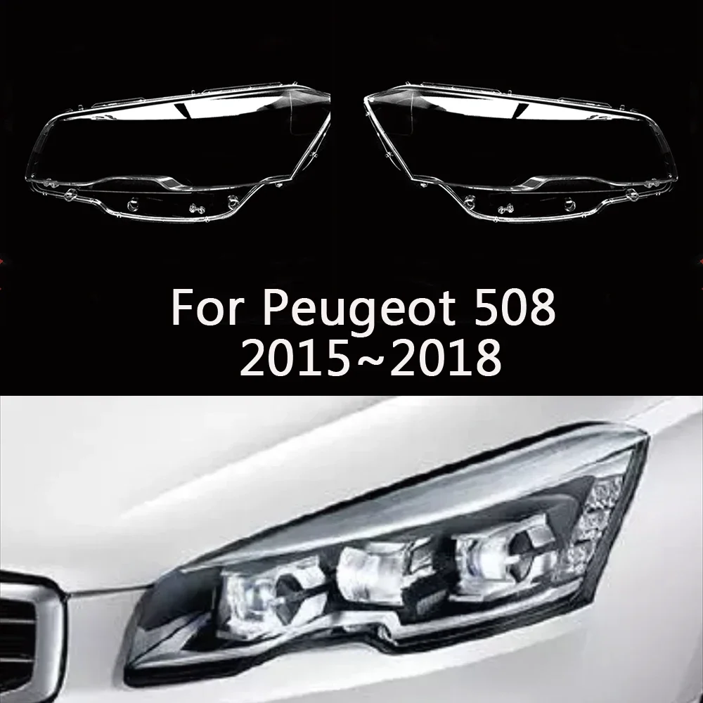 

HTTCCY Headlight Cover For Peugeot 508 2015~2018 Car Headlight Cover Lens Glass Lampcover Shell Lampshade Headlamp