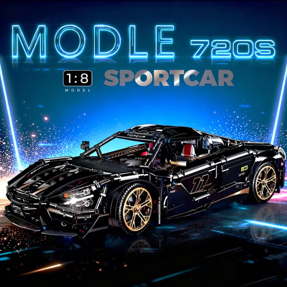 

В НАЛИЧИИ: Техническая спортивная машина MKLUN 720S в масштабе 1:8, конструктор из строительных блоков, сборная модель, игрушки для мальчиков, взрослых и детей, подарочный набор
