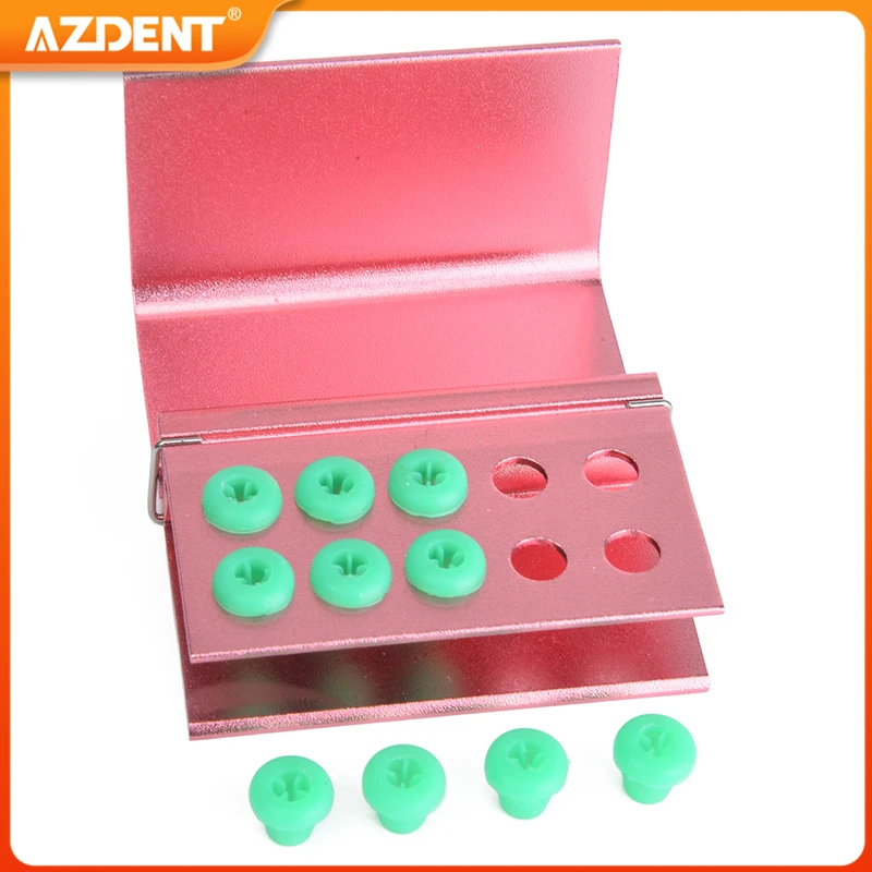 Dental Burs Holder 10 Holes 16 Holes with Silicon AZDENT Bur Block Box for FG RA High Speed and Low Speed Burs Autoclavable