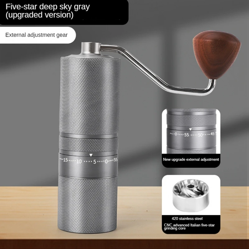 

Manual Coffee Grinders CNC Stainless Steel Core Adjustable Hand Coffee Bean Grinding Machine For Outdoor Home Office