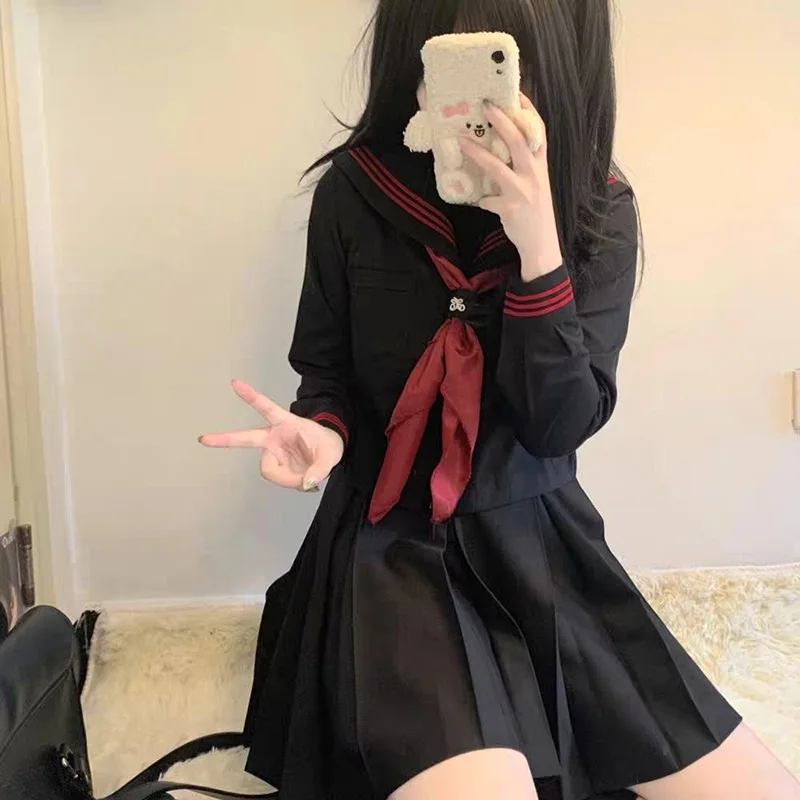 Uniforme giapponese JK Abito da marinaio stile base ortodossa Colletto Kansai Abito stile college Uniforme per abbigliamento per studenti delle scuole cosplay