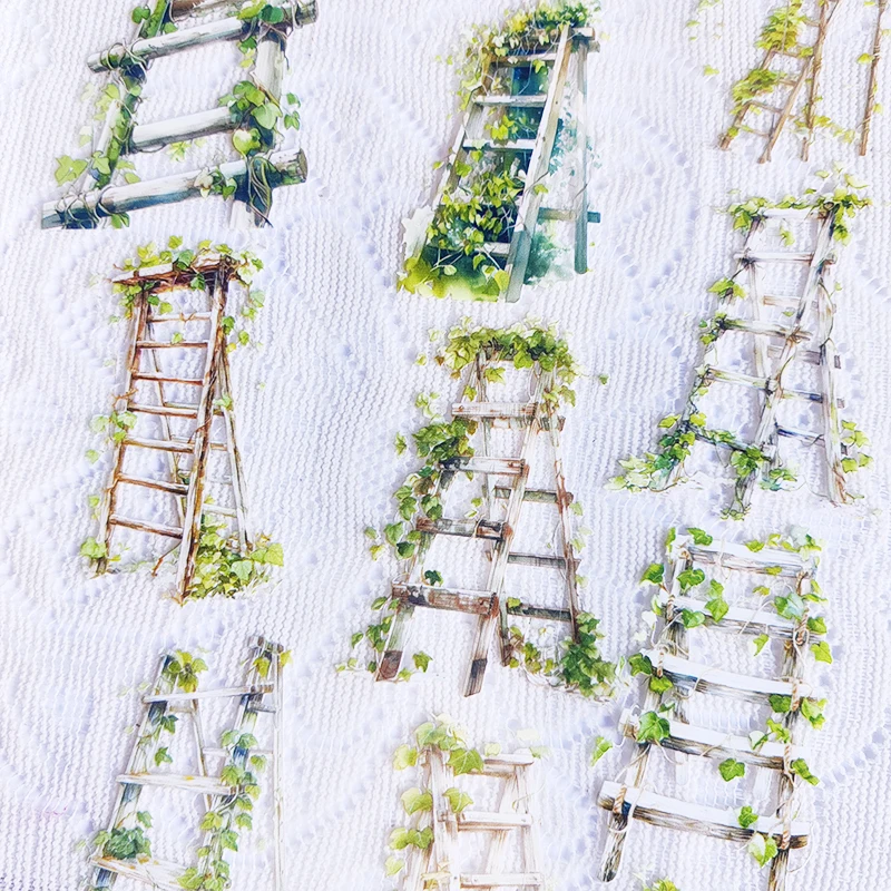 Ladder, vine, hand account, basic landscaping, collage decorative hand account, tape material DIY sticker