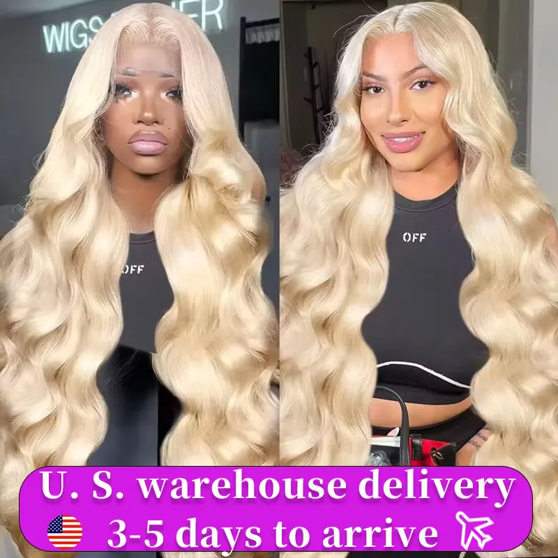 613 Blonde Colored Body Wave Full Frontal HD Transparent 13x4 13x6 Lace Human Hair Wigs Lace Front Wigs For Women 32 34 Inch