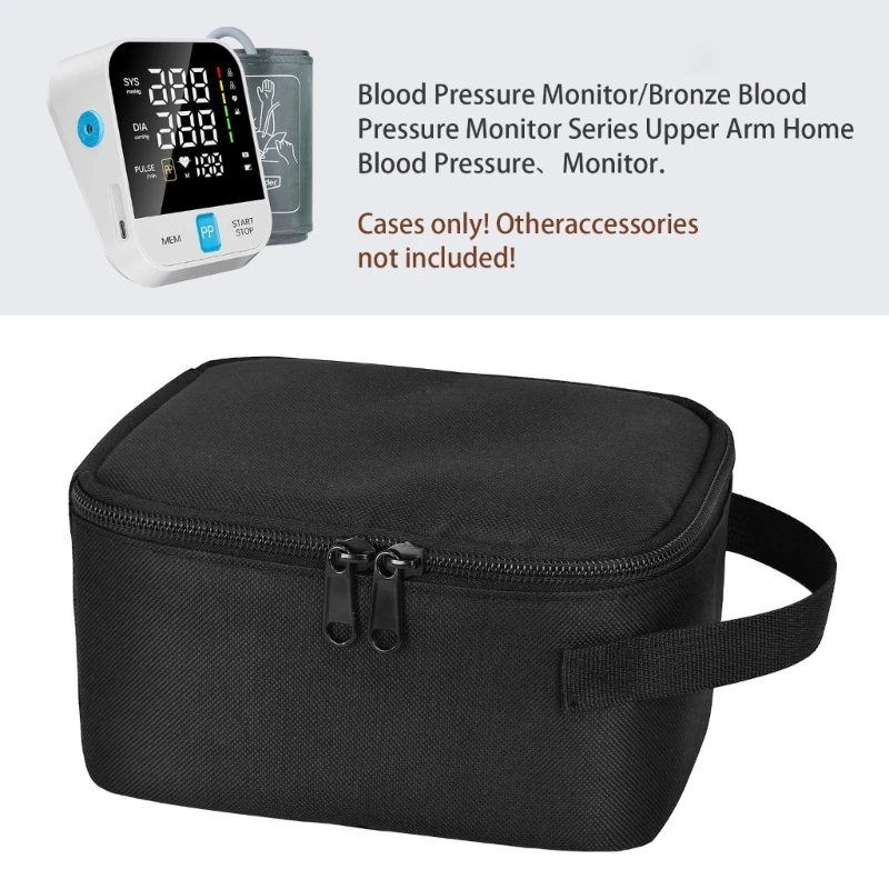 U55B Portable Monitor Storage Case for Blood Pressure Device Carry with Main Section, Net Pocket and Smooth Double-Pull Opening