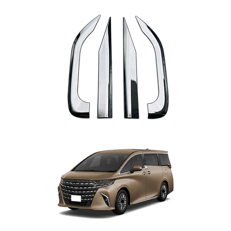 Side Reflector Rear Bumper Fog Lamp Chrome Trim Strip Silver ABS For Toyota Alphard Vellfire 40 Series 2023