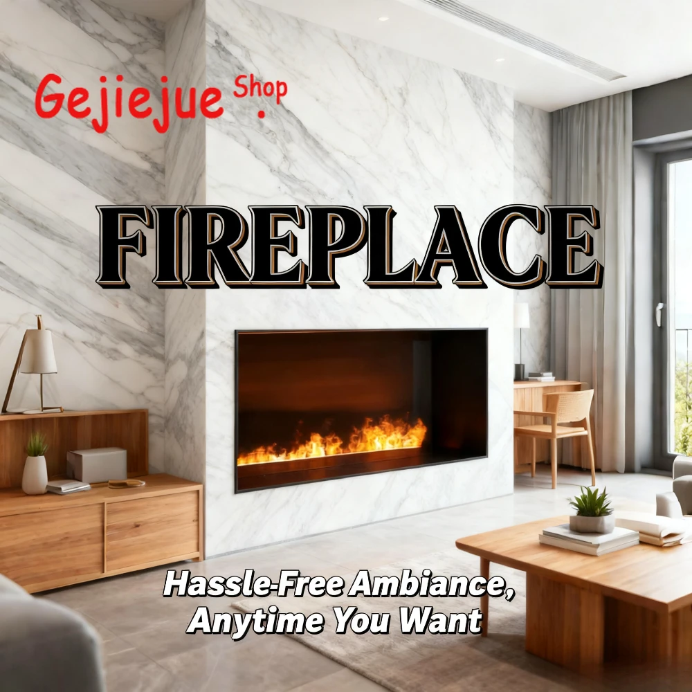 No-Mess Water Vapor Electric Fireplace: Realistic Flame, Zero Maintenance, Adjustable Brightness,Control Via Tuya App & Remote
