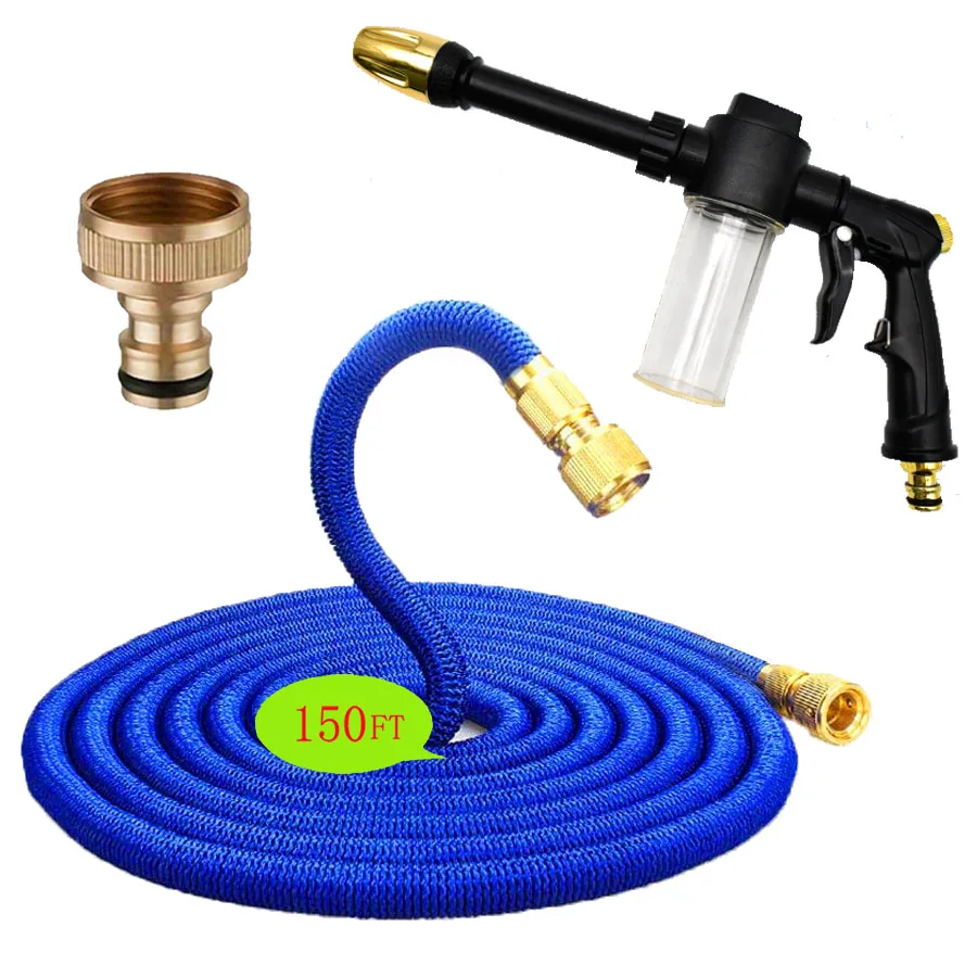 

Гибкий садовый шланг Magic длиной 150 футов, расширяющийся, герметичный, с пенной насадкой-распылителем для полива газонов и мытья домашних животных