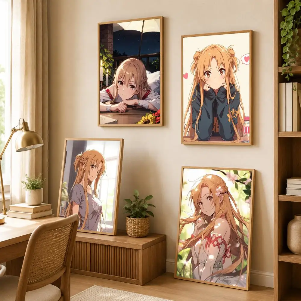 Anime S-Sword art Online Poster Art Wall Stickers HD Painting Self Adhesive Wall Decals for Bedroom Living Room Home Decor