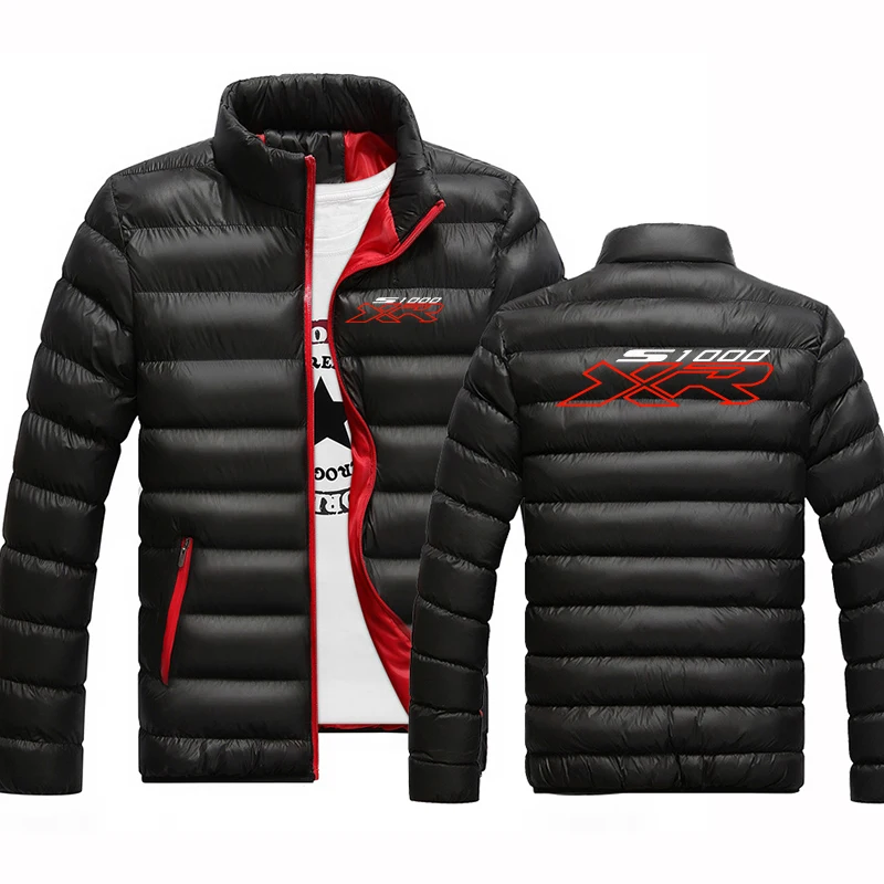 Image of 2026 Herren Freizeit Einfarbiger Mantel Motorrad-Fan S1000Xr Logo-Druck Herbst Winter Stehkragen Baumwolle Warme Kapuzenpullover