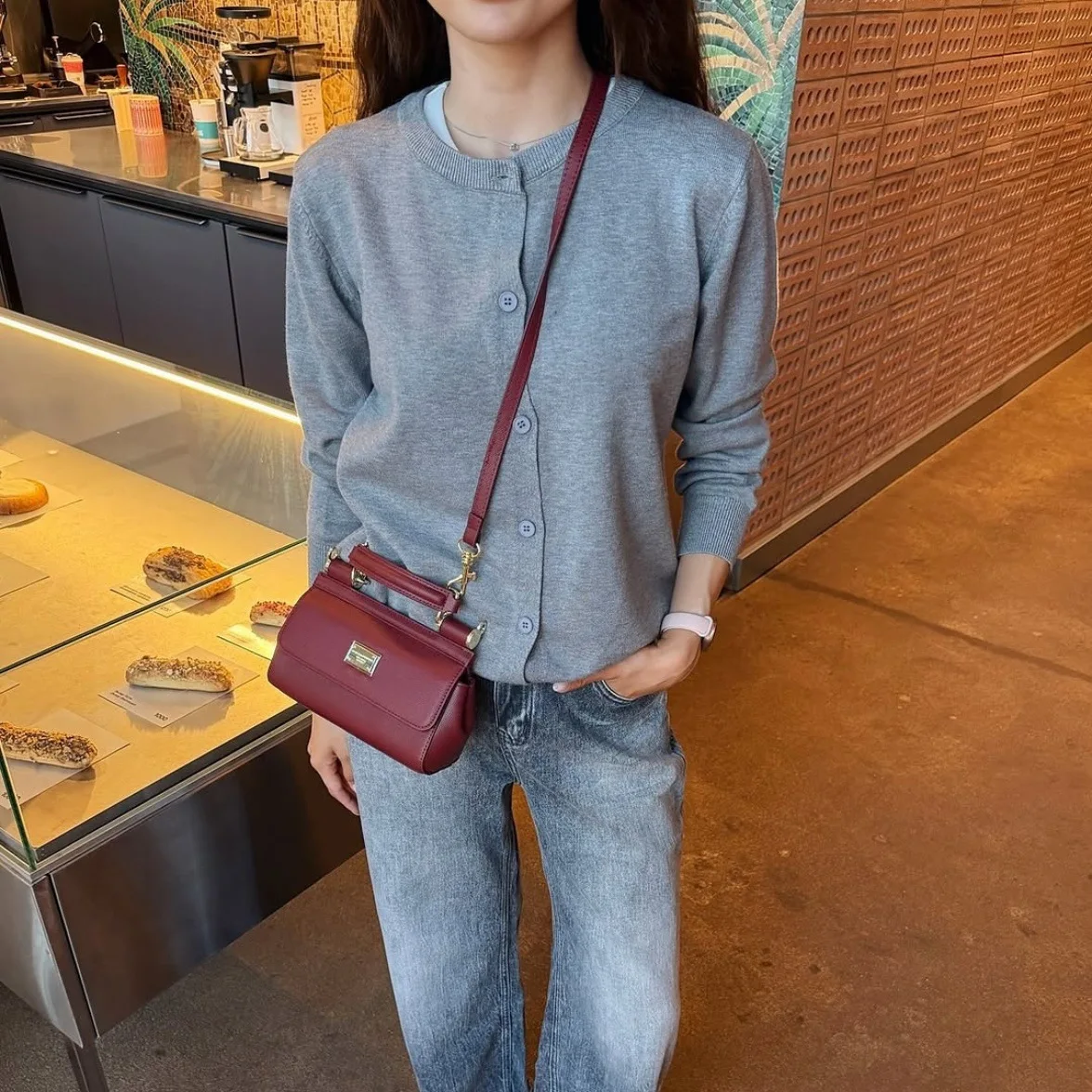 Women Knit Coats Round Neck Cardigan Sweater Single Breasted Jackets Full Sleeve Jumpers Y2k Streetwear Elegant Knit Open Stitch