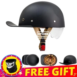 Retro Motorcycle Helmet Men Women Baseball Cap Riding Racing Moto Helmets DOT Certification Protection Cap Vintage Half Helmet