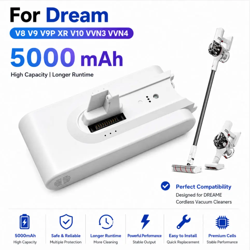 (Origin) V9 V10 Lithium-Akku für Dreame V8 V9 V10 V9P XR VVN3 VVN4 Handstaubsauger Ersatzakku