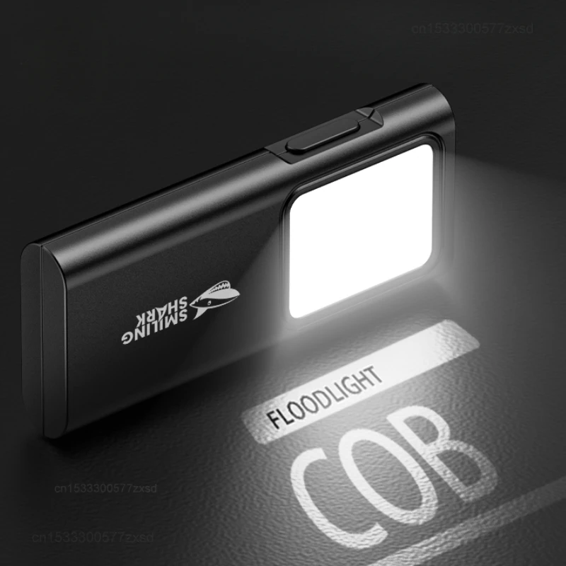 SMILING SHARK TIP065 Mini Rechargeable Worklight COB Floodlight Pocket Flashlight with Clip Design Outdoor Torch Night Lantern
