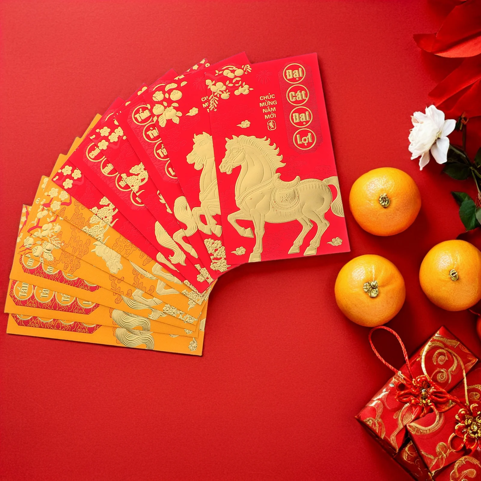 48Pcs 2026 Year of The Horse Red Envelopes Spring Festival Red Envelopes Creative Zodiac Designs Lucky Money Pockets