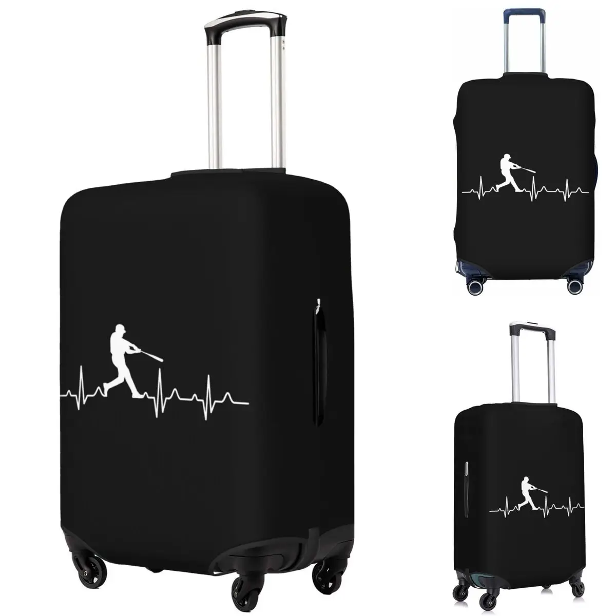 

Baseball Player Heartbeat Suitcase Cover Protection Elastic Travel Luggage Protector Covers for 18-32 Inch