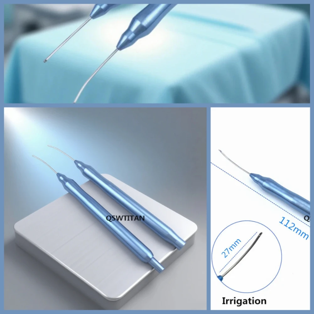 เครื่องมือผ่าตัดตาแบบใช้มือ 23G สำหรับการฉีด/ดูดของเหลวในตา สีทอง