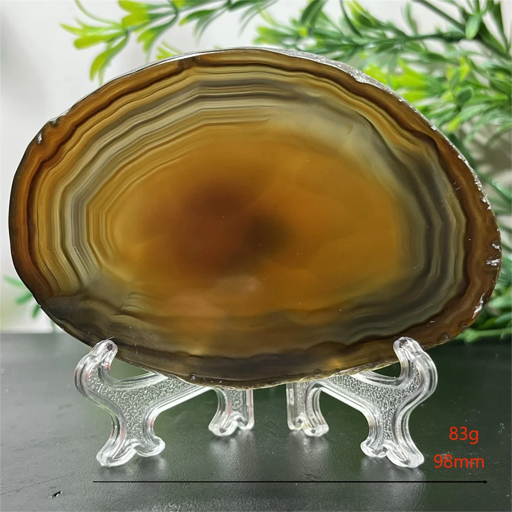 Crystal Natural Agate Red Blue Slab Slice Geode Mineral Healing Reiki Home Energy High Stone Quartz  Quality Decoration+Stand