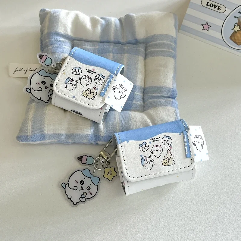 لطيف الكرتون أنيمي Chiikawa حقيبة جلدية حقيبة سماعة الاذن ل AirPods 1 2 3 4 Pro 2021 سماعة لاسلكية تعمل بالبلوتوث سماعة سماعة حقيبة