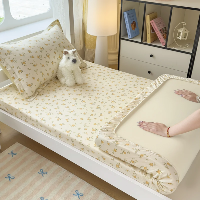 

2025 New 40S All-cotton 13070 Student Dormitory Single Item Bed Cover 360-degree Elastic Mattress Cover