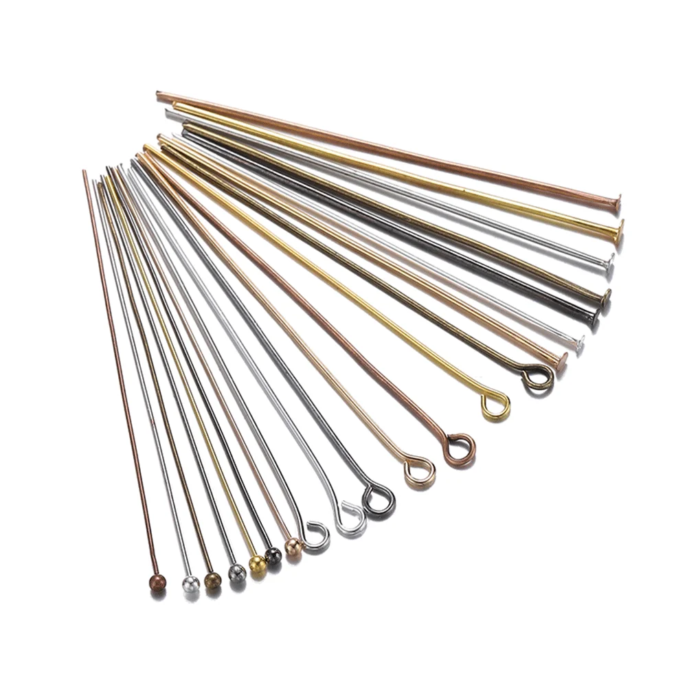 100/200 stks/partij 3 Stijlen 16-60mm Eye Pins Ball Head Pins Voor Oorbel Armband Hanger voor Sieraden Bevindingen Maken DIY Benodigdheden