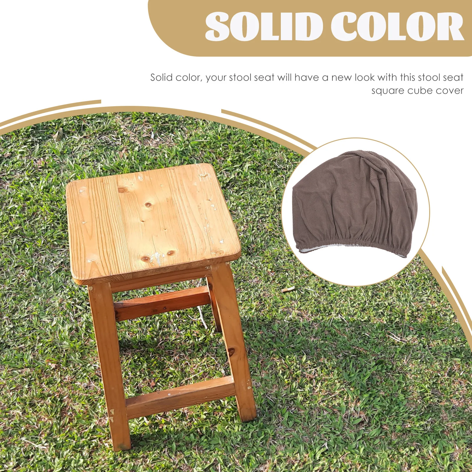 

Footrest Stool Seat Cover Square Elastic Protector for Dining Chair Cube Stool Modern Simple Design Easy Maintenance Machine