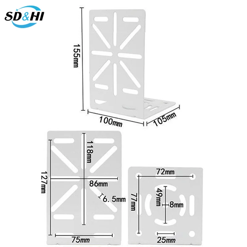 Adaptador de placa de acero en forma de L para exteriores, soporte de montaje externo en pared/esquina, poste de monitoreo, soporte de Aro para cámara de seguridad