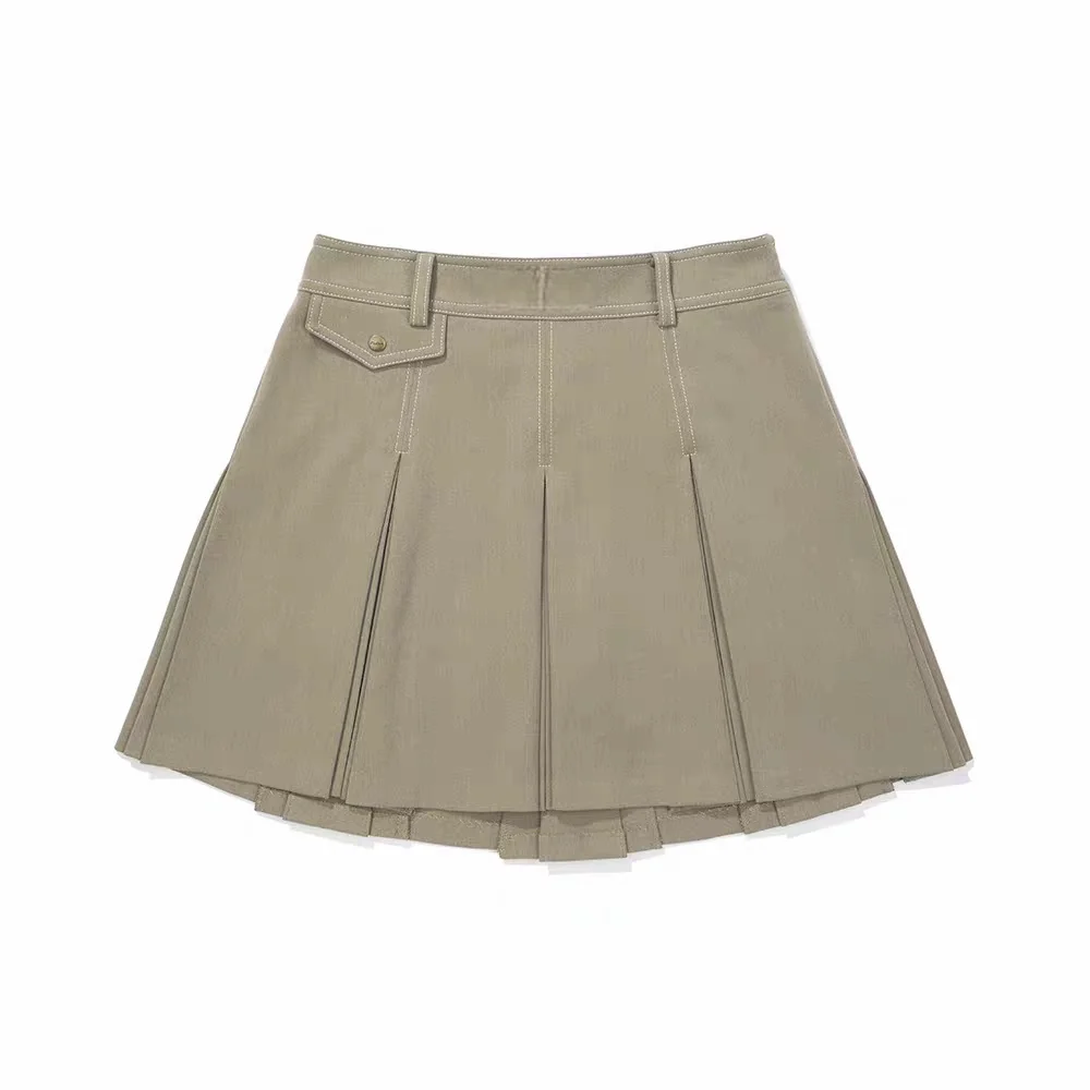 Women Retro Pleated Golf Skort 2026 Spring Summer Anti-exposure Design Outdoor Sport Ladies Half Short Skirt