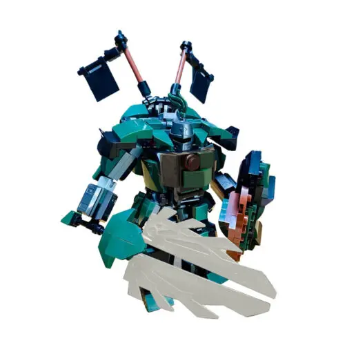 

Green Mech Suit Robot Model with Shield and a Huge Sword 259 Pieces MOC Build