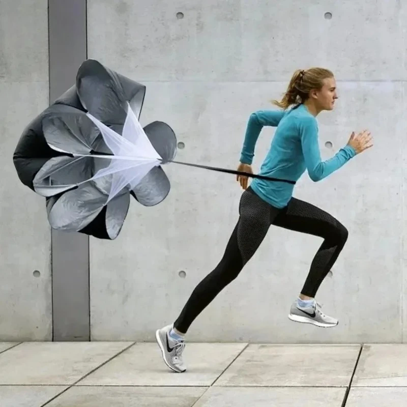 Paracadute a velocità regolabile Ombrello da allenamento per agilità Calcio Calcio Resistenza Corda Fitness Corsa Scivolo Strumento per ostacoli sportivi
